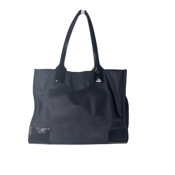 Tory Burch Black Nylon Tote Embossed Logo - Picture 2 of 4